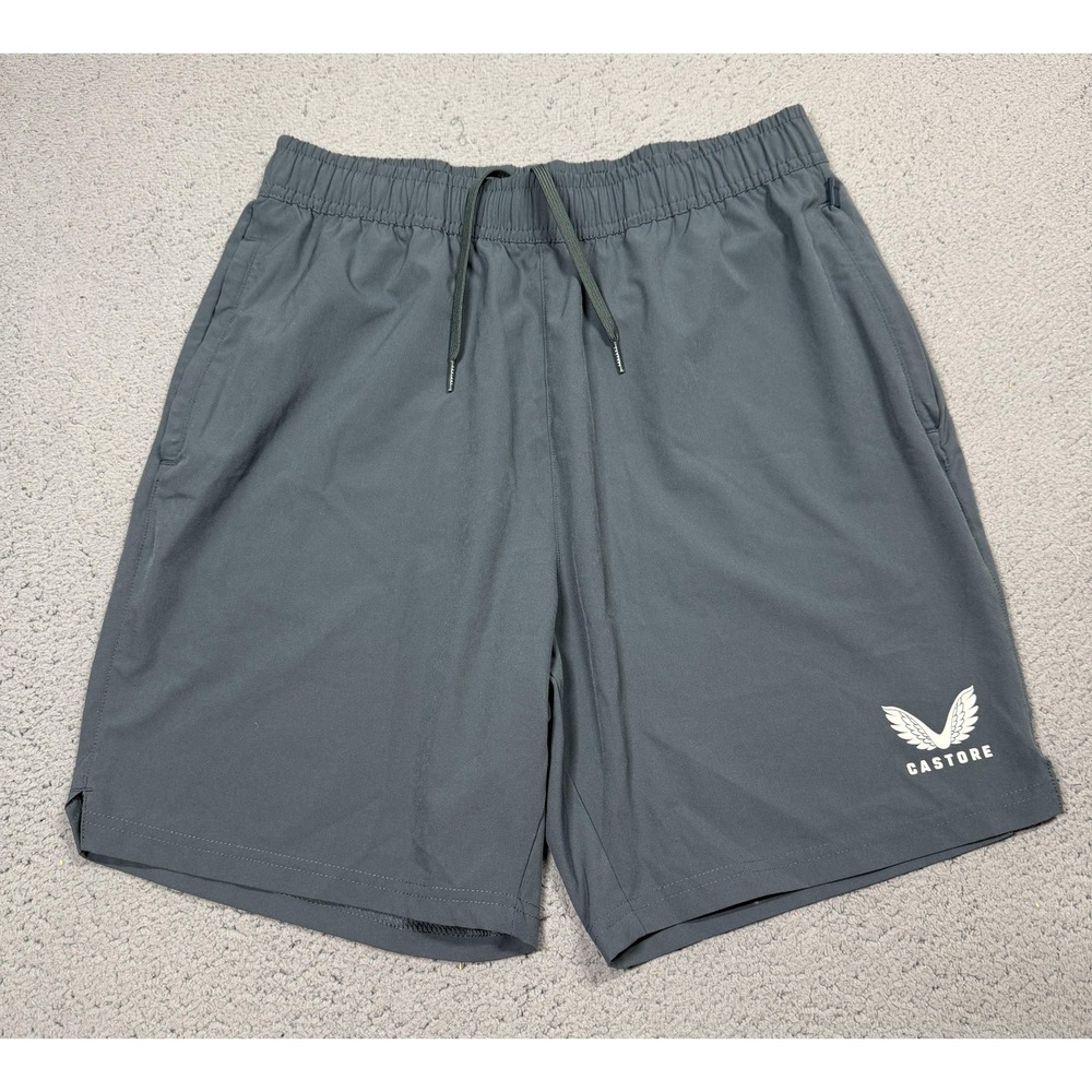 Castore Shorts Mens M Gray Microfiber Athletic 7 Inseam Lightweight Training
